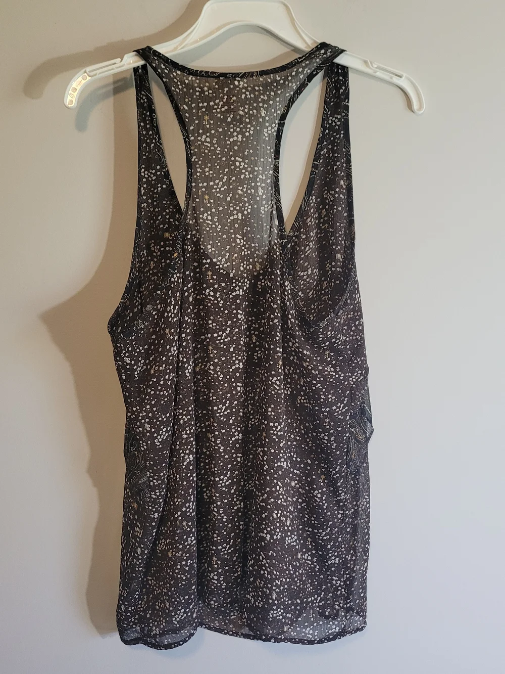 Mossimo Sheer Racerback Tank Boho Print Brown XL - Picture 4 of 7